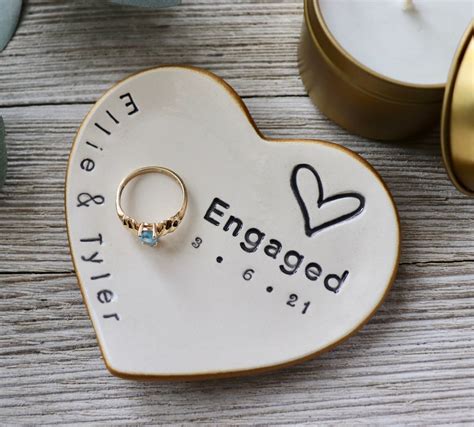 custom engagement gift personalized engagement ring holder etsy