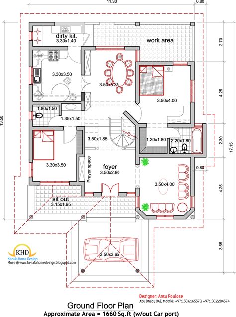 elevation sq ft kerala home design architecture house plans kerala style single floor house plan