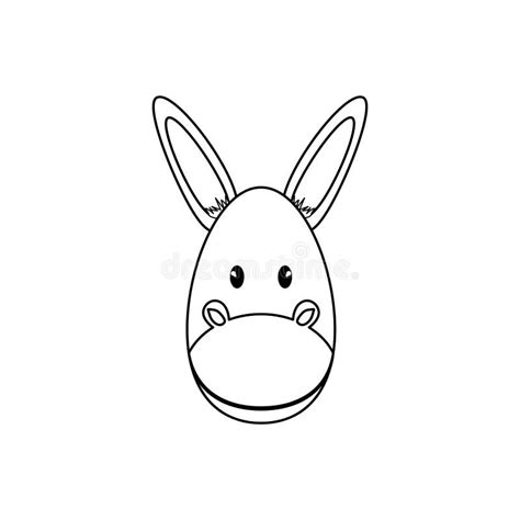 funny donkey face isolated icon stock vector illustration  creature