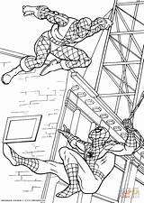 Coloring Pages Spiderman Fights Para Spider Man His Do Colorir Silhouettes Imprimir Drawing Homem Aranha спайдермен распечатать раскраска sketch template