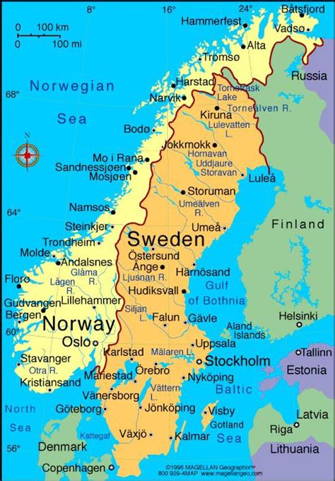 svenske byer kart kart  sverige byer northern europe europe