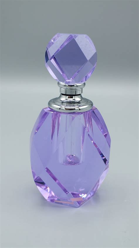 Vintage Purple Refillable Glass Perfume Bottle Etsy
