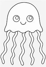 Jellyfish Clipart Cute Colorable Pngkit sketch template