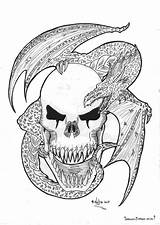 Dragon Skull Tattoo Demon Deviantart sketch template