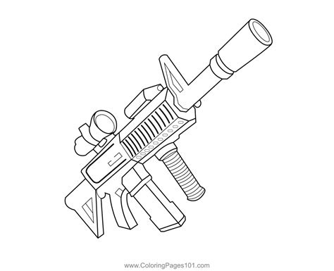 scoped assault rifle fortnite coloring page  kids  fortnite