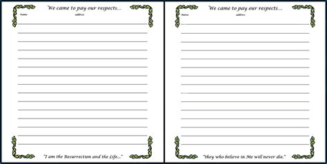 printable editable funeral bookmarks template  template