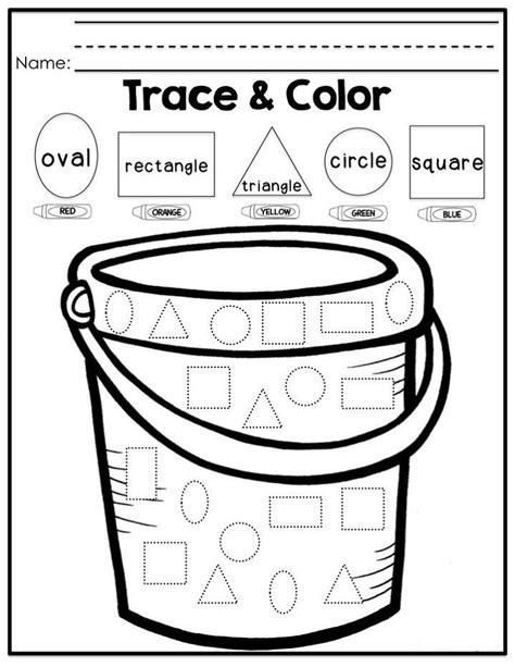 color  shape worksheet   shapes worksheet kindergarten