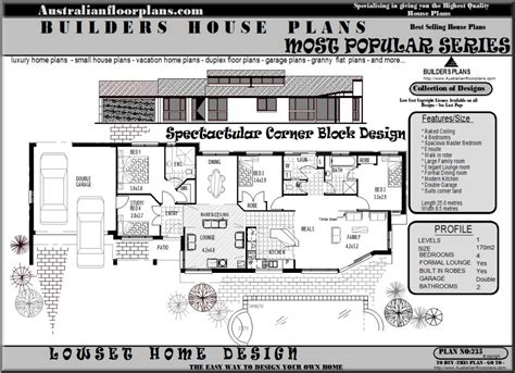 corner block home plans houses includes