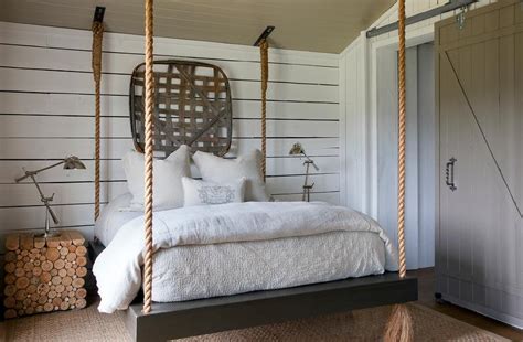 suspended rope bed country bedroom