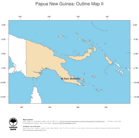 Map Papua New Guinea Ginkgomaps Continent Oceania