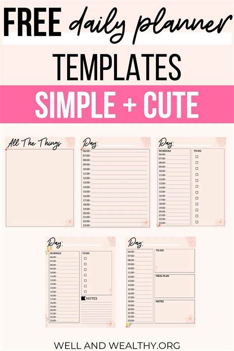 printable daily planner  time slots