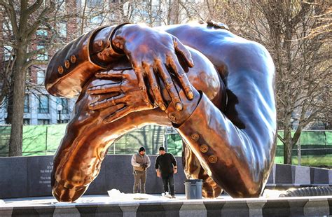 boston unveils  sculpture honoring martin luther king  coretta