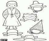 Corea Anzieh Vestire Aankleed Puppe Bambola Spiel Gioco Spel Spelletjes Kleurplaten Giochi Ausmalbilder sketch template