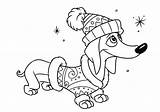 Dog Coloring Pages Dachshund Christmas Weiner Coloriage Chien Clip Kids Teckel Info Choose Board Colors sketch template