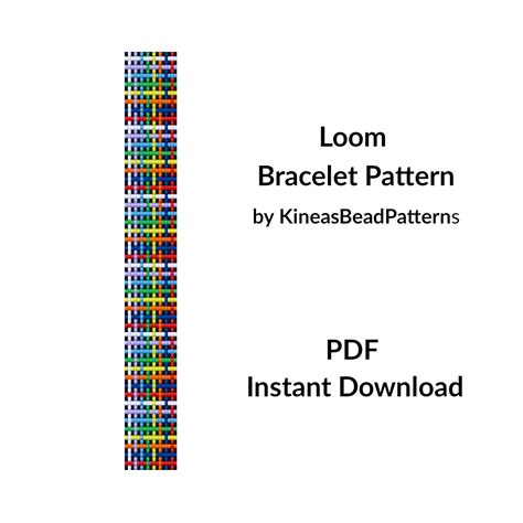rainbow colors loom pattern geometric loom stitch bracelet etsy