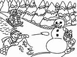 Coloring Winter Pages Scene Printable Scenes Popular sketch template