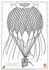 Verne Jules Coloriage Ballon Semaines Hugolescargot Mers Lieues Julio Séverine Aubry Montgolfiere Depuis Dessins Hugo Possumus sketch template