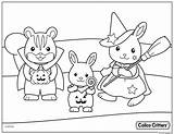 Coloring Pages Sylvanian Families Critters Calico Halloween Family Costumes Printable Colouring Costume Color Drawing Coloriage Dessin Imprimer Puppy Print Cartoon sketch template