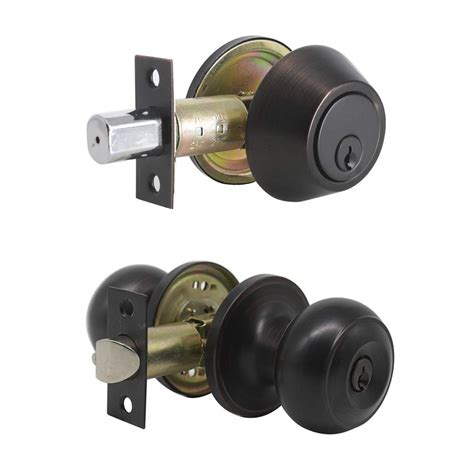flat ball door knob lock  double cylinder deadbolt keyed entry doo probrico