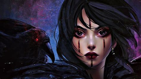 sfondi viso donne fantasy art anime oscurità immagine dello schermo sfondo del computer