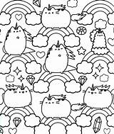 Pusheen Coloring Pages Rocks Unicat Pizza Pusheenicorn sketch template