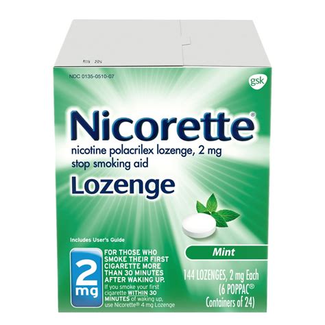 nicorette nicotine lozenges  stop smoking mg mint flavor