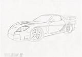 Rx7 Veilside Mazda Rx Speedy sketch template