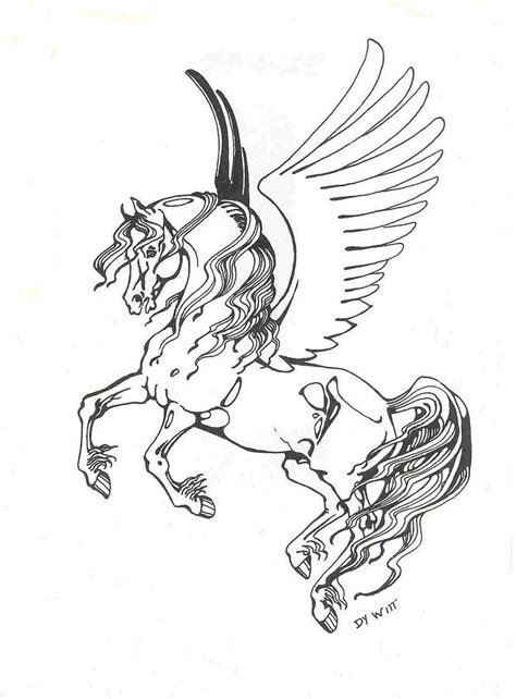 winged horse coloring page   quality file