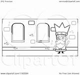 Hallway Cartoon Waving King Old Coloring Clipart Thoman Cory Outlined Vector Royalty sketch template