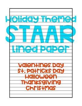 holiday themed staar lined paper   teaching writing lined