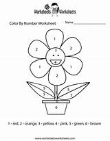 Number Color Worksheets Kindergarten Easy Pre Colors Worksheet Printable Numbers Coloring Kids Preschool Pages Worksheetsworksheets Educational sketch template