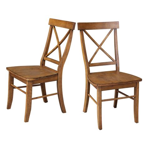 international concepts distressed pecan   dining chairs set