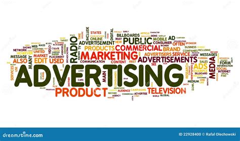 het woord van de reclame  markeringswolk stock illustratie illustratie bestaande uit markt
