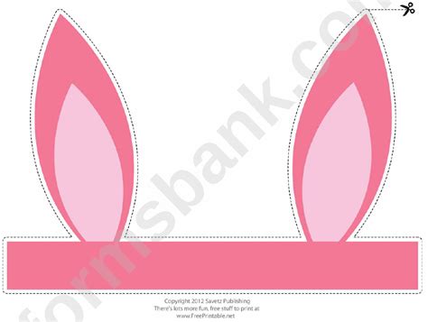 pink easter bunny ears template printable