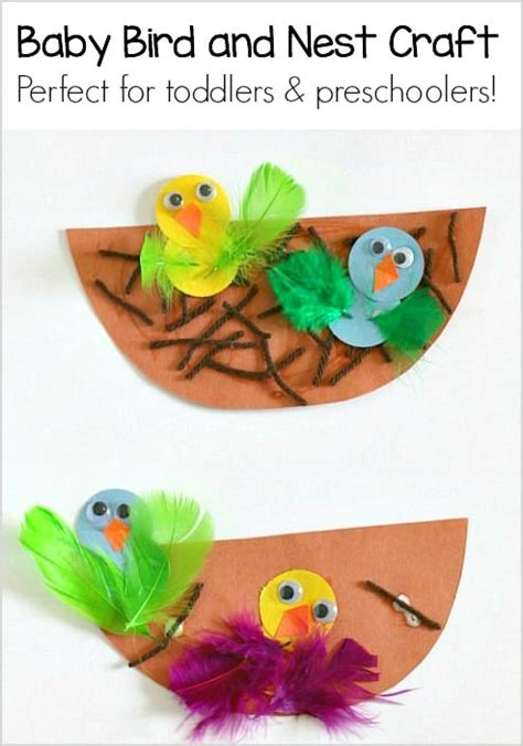 spring crafts  kids nest  baby bird craft buggy  buddy
