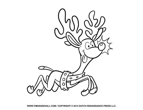 reindeer clipart template coloring pages  kids