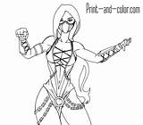 Mortal Kombat Pages Kitana Coloring Template sketch template