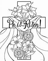 Coloring Pages Easter Risen He Colouring Children Etsy Sunday Bible Printable Resurrection Kids School Sheets sketch template