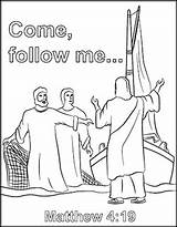 Coloring Pages School Sunday Bible Kids Lessons Extra Jesus Follow Come Peter Disciples Lesson His Activities Color Preschool Children Called sketch template
