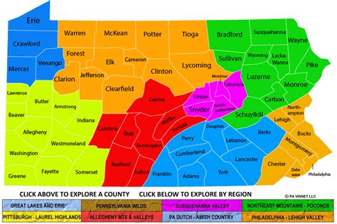 pennsylvania regions  counties maps