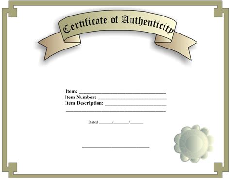 certificates  authenticity templates milas  regard