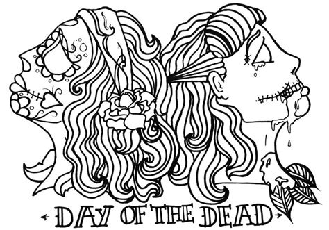 girly female sugar skull coloring pages clip art library