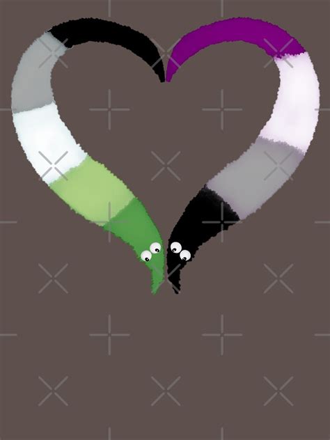 Aromantic Asexual Worm On A String Heart T Shirt By Guavaowl Redbubble