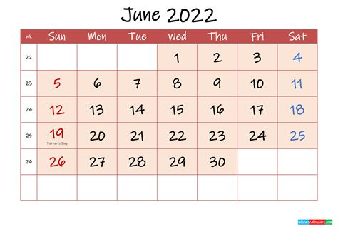 june  calendar  printable monthly calendars june