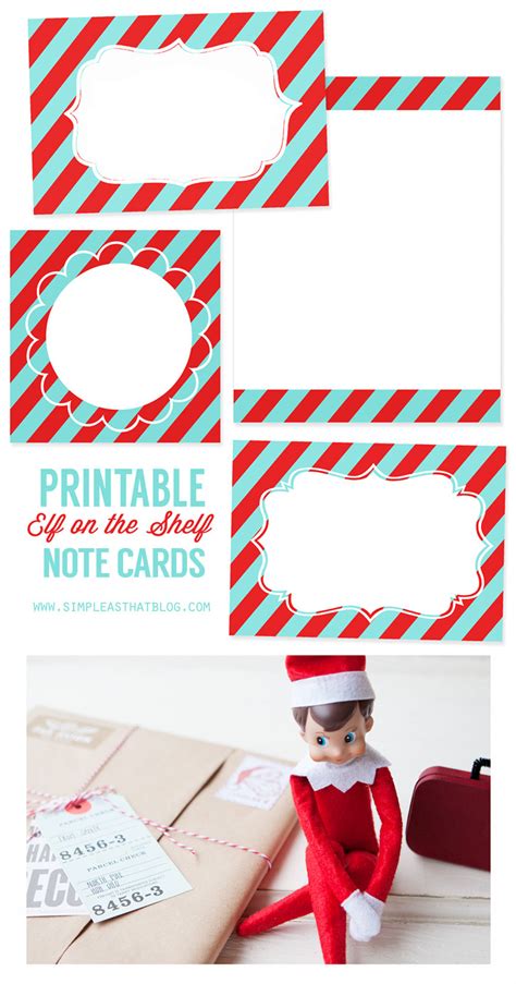 printable elf   shelf note cards