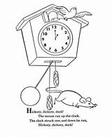 Hickory Dickory Dock Rhymes Bluebonkers Goose sketch template