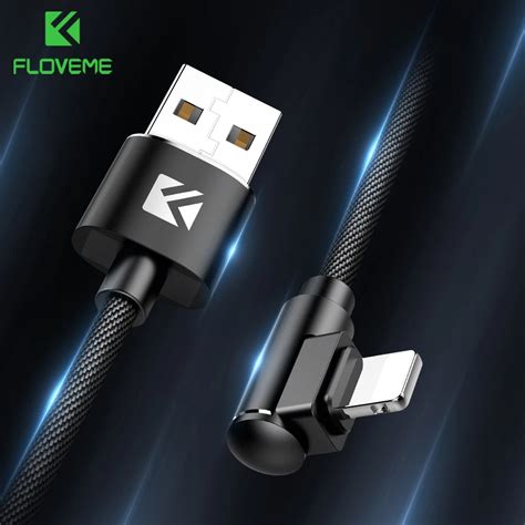 Floveme 1m 90 Degree Usb Cable For Iphone X Xs Max 8 9 7 6 6s 5 Se 2 4a