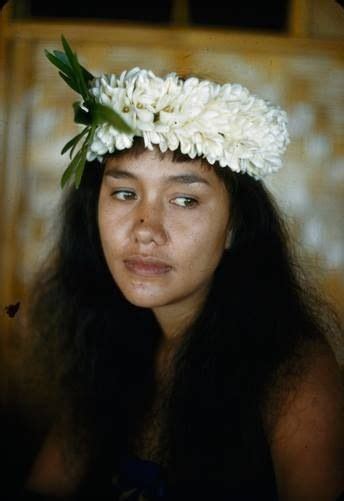 polynesian beauty with gardenia crown tahiti island girl polynesian