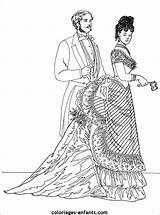 Coloring Victorian Pages Fashion Coloriages Colouring Book Fr Adult sketch template