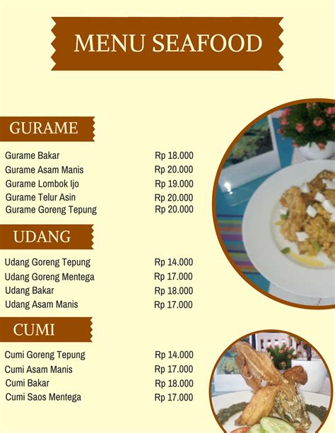 daftar menu restoran laut jawa restoran laut jawa